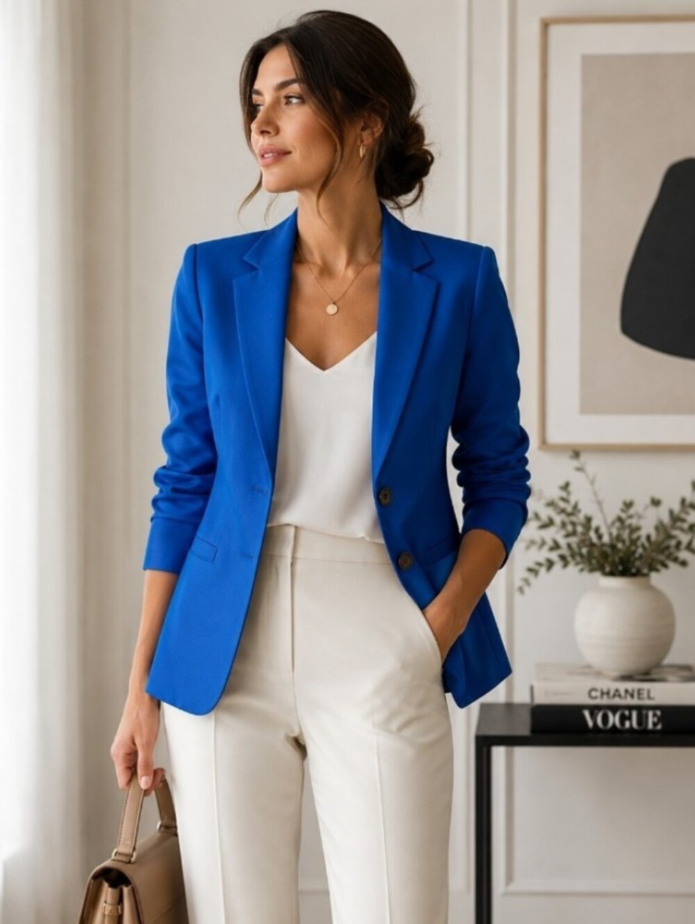 Karen Millen Royal Blue Tailored Blazer Jacket   Viscose Cupro US Size 8